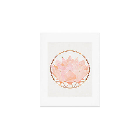 Modern Tropical Blush Zen Lotus Art Print