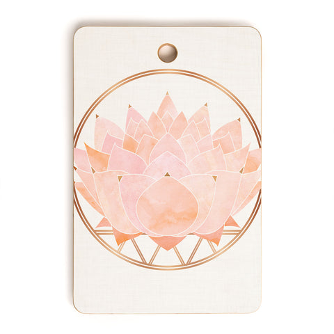 Modern Tropical Blush Zen Lotus Cutting Board Rectangle