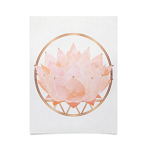 Modern Tropical Blush Zen Lotus Poster