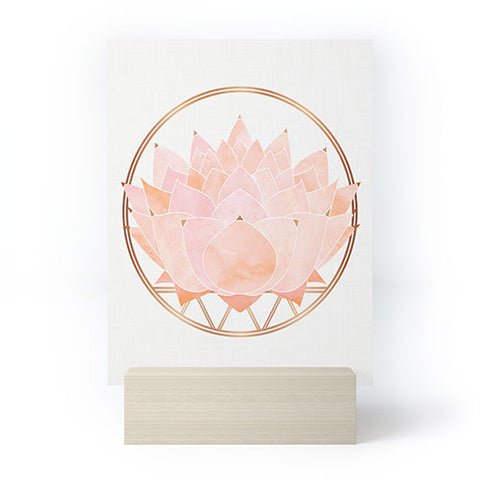 Modern Tropical Blush Zen Lotus Mini Art Print