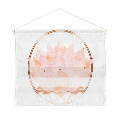 Modern Tropical Blush Zen Lotus Wall Hanging Landscape