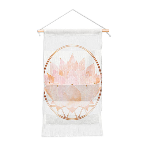 Modern Tropical Blush Zen Lotus Wall Hanging Portrait