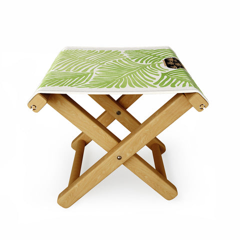 Modern Tropical Bohemian Fern Folding Stool