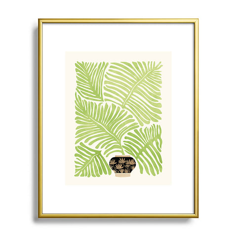 Modern Tropical Bohemian Fern Metal Framed Art Print