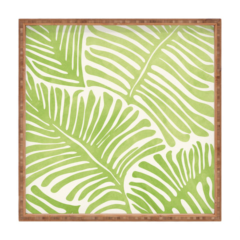 Modern Tropical Bohemian Fern Square Tray