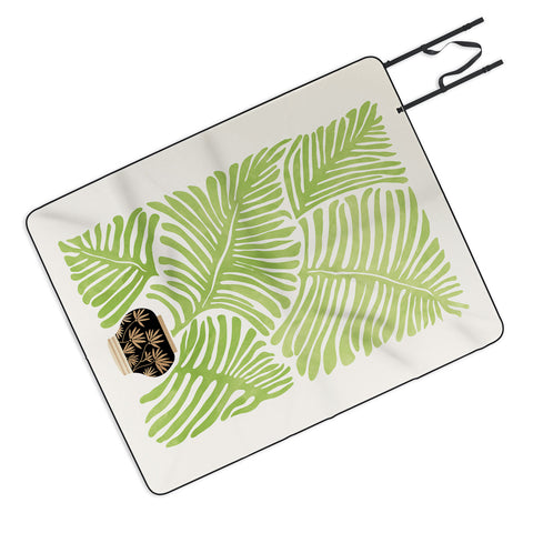 Modern Tropical Bohemian Fern Picnic Blanket