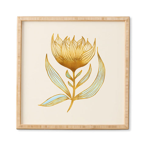Modern Tropical Bohemian Sunflower Framed Wall Art