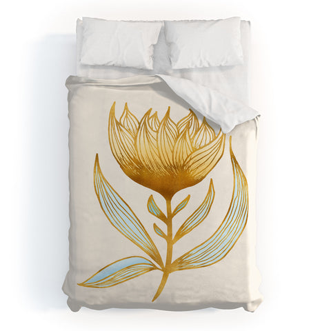 Modern Tropical Bohemian Sunflower Duvet Cover