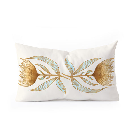 Modern Tropical Bohemian Sunflower Oblong Throw Pillow