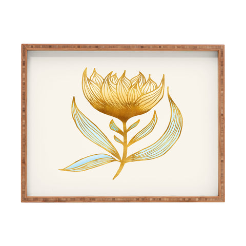 Modern Tropical Bohemian Sunflower Rectangular Tray