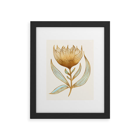 Modern Tropical Bohemian Sunflower Framed Art Print