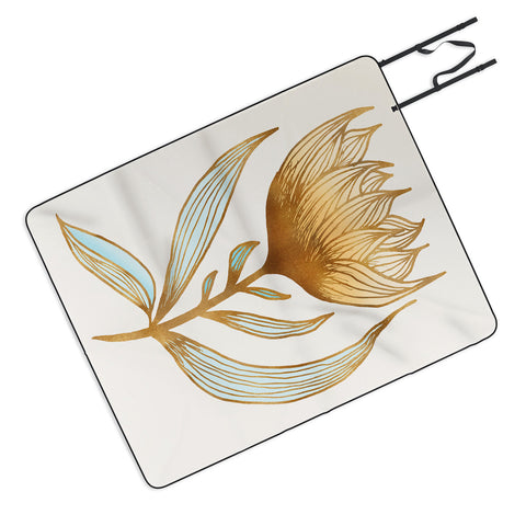 Modern Tropical Bohemian Sunflower Picnic Blanket