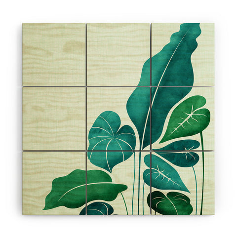 Modern Tropical Cacophony Wood Wall Mural