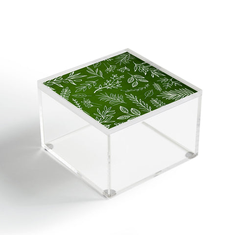Modern Tropical Emerald Forest Botanical Acrylic Box