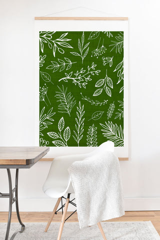 Modern Tropical Emerald Forest Botanical Art Print And Hanger