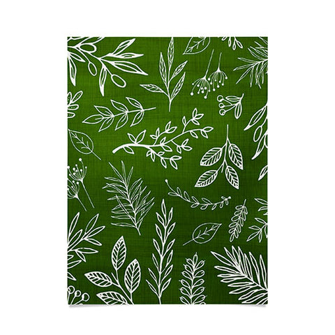 Modern Tropical Emerald Forest Botanical Poster