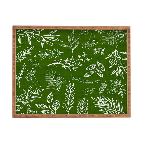 Modern Tropical Emerald Forest Botanical Rectangular Tray