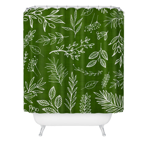 Modern Tropical Emerald Forest Botanical Shower Curtain
