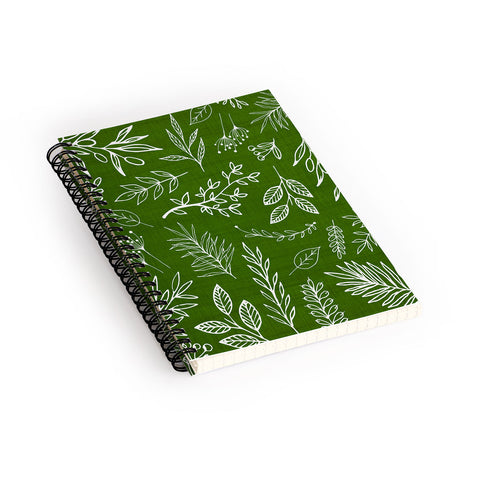 Modern Tropical Emerald Forest Botanical Spiral Notebook
