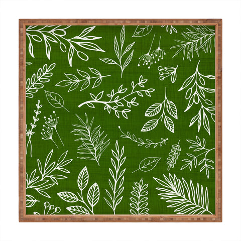 Modern Tropical Emerald Forest Botanical Square Tray