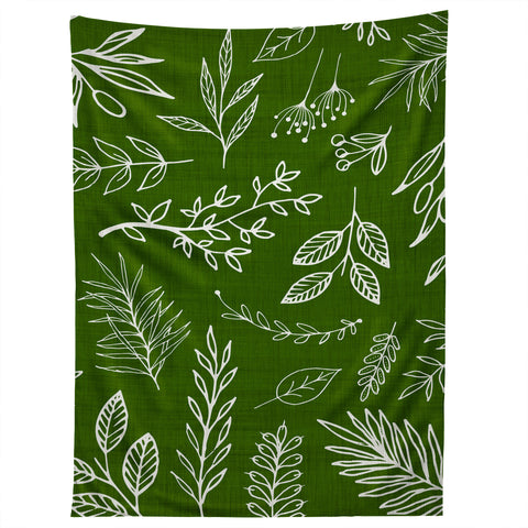 Modern Tropical Emerald Forest Botanical Tapestry