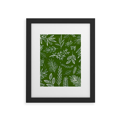 Modern Tropical Emerald Forest Botanical Framed Art Print