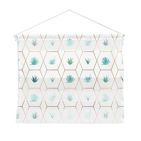 Modern Tropical Geometric Succulents Wall Hanging Landscape