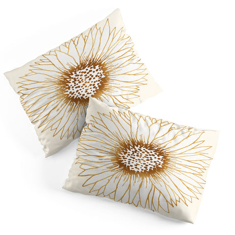Modern Tropical Gold Sunflower Pillow Shams