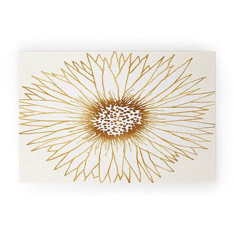 Modern Tropical Gold Sunflower Welcome Mat