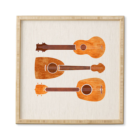 Modern Tropical Hawaiian Ukuleles Framed Wall Art