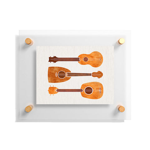 Modern Tropical Hawaiian Ukuleles Floating Acrylic Print