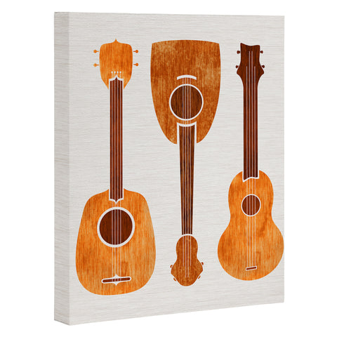 Modern Tropical Hawaiian Ukuleles Art Canvas