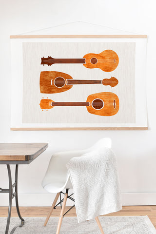 Modern Tropical Hawaiian Ukuleles Art Print And Hanger
