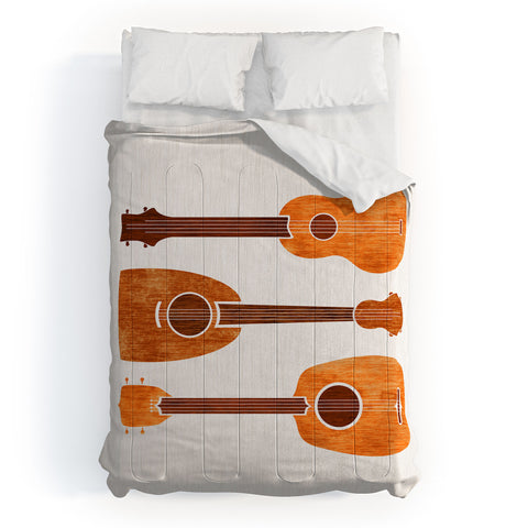 Modern Tropical Hawaiian Ukuleles Comforter