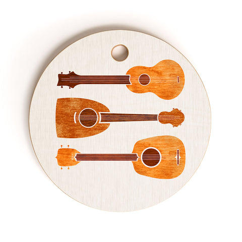Modern Tropical Hawaiian Ukuleles Cutting Board Round