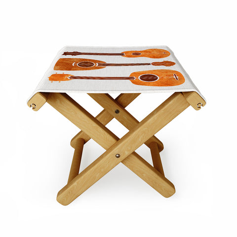 Modern Tropical Hawaiian Ukuleles Folding Stool