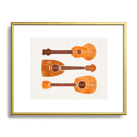 Modern Tropical Hawaiian Ukuleles Metal Framed Art Print