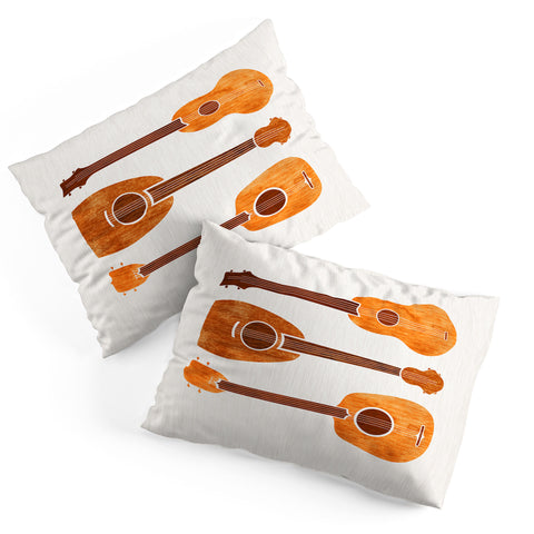 Modern Tropical Hawaiian Ukuleles Pillow Shams