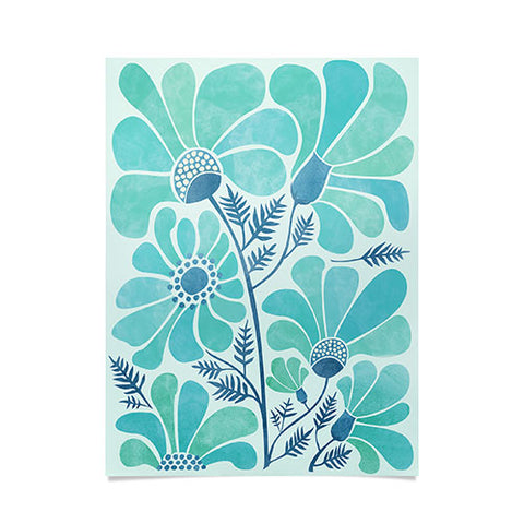 Modern Tropical Himalayan Blue Poppies II Poster