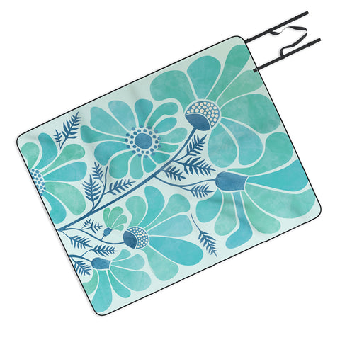 Modern Tropical Himalayan Blue Poppies II Picnic Blanket