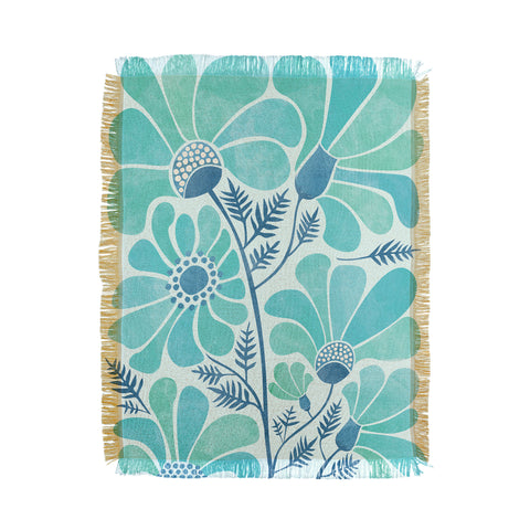 Modern Tropical Himalayan Blue Poppies II Throw Blanket