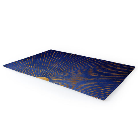 Modern Tropical Indigo Twilight Area Rug