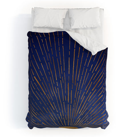 Modern Tropical Indigo Twilight Comforter