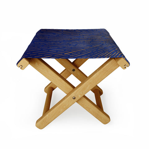 Modern Tropical Indigo Twilight Folding Stool
