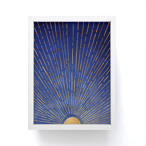 Modern Tropical Indigo Twilight Framed Mini Art Print