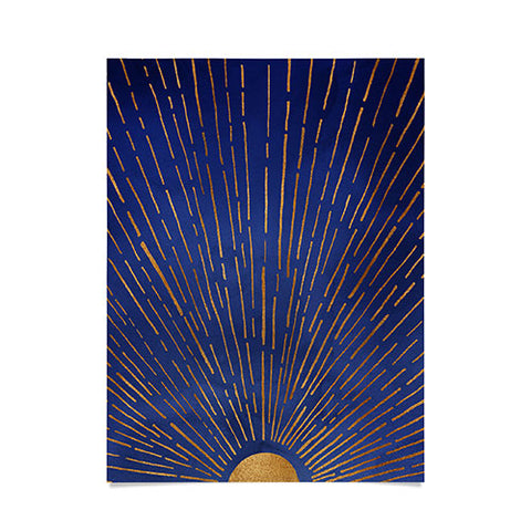 Modern Tropical Indigo Twilight Poster
