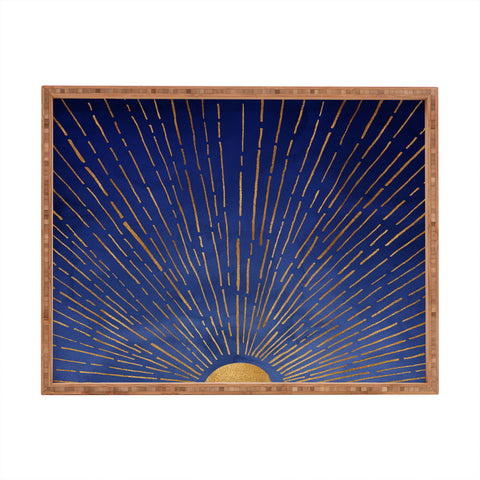 Modern Tropical Indigo Twilight Rectangular Tray
