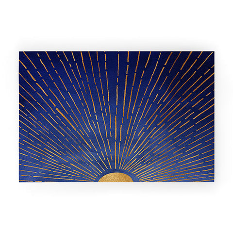 Modern Tropical Indigo Twilight Welcome Mat