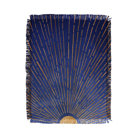 Modern Tropical Indigo Twilight Throw Blanket
