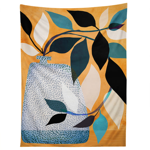 Modern Tropical Ivy in the Courtyard Tapestry